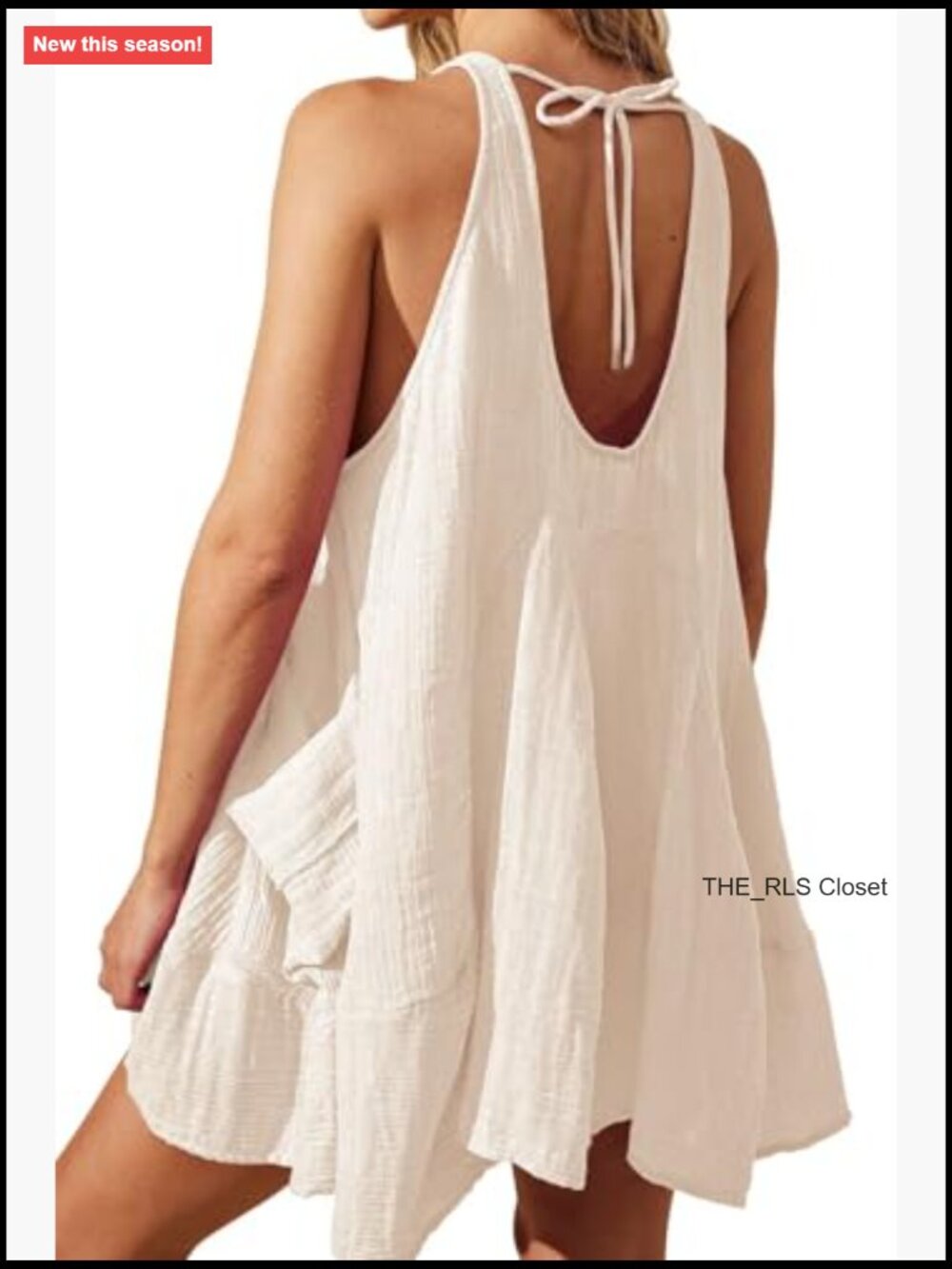 Sleeveless Mini Dress with Pockets Backless Flowy Sundress - Picture 2 of 4